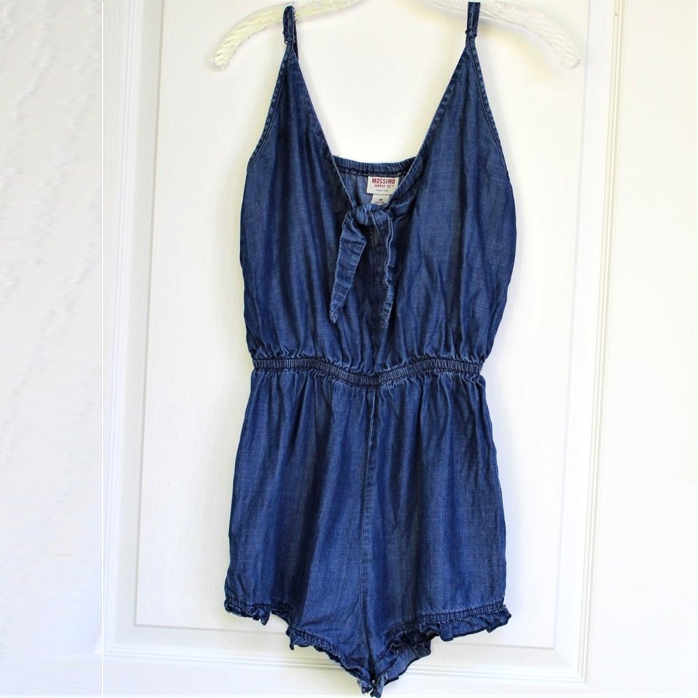 Massimo blue denim look romper